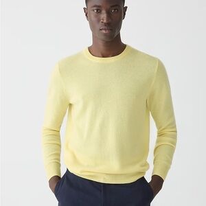 J crew spring yellow Cashmere crewneck sweater